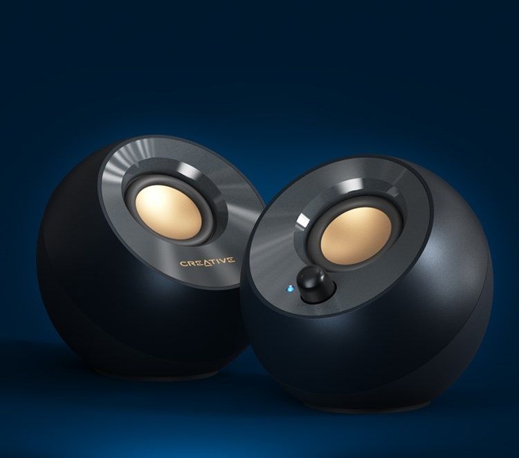 Boxe Creative Pebble v2, 2.0, 8W RMS, USB-C/A & 3.5mm jack, Negru