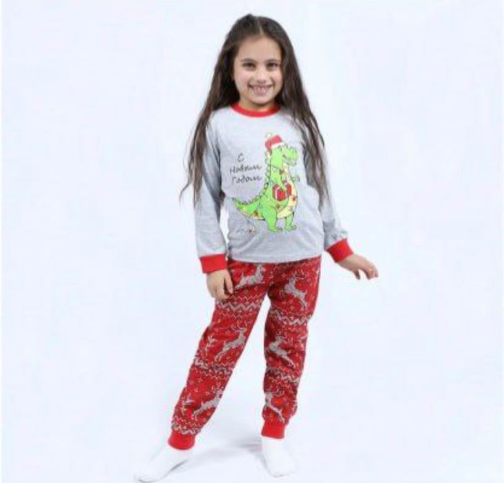 Новогодние пижамы для девочек и мальчиков от 2 до 6 лет
