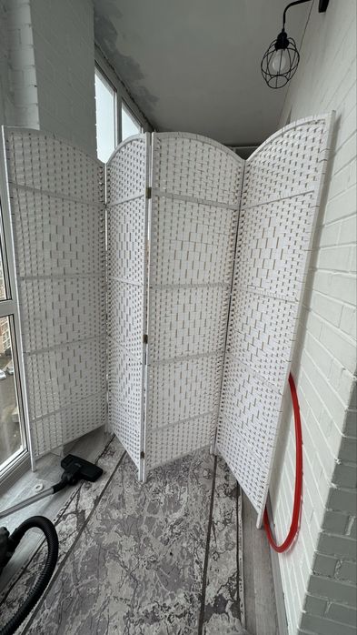 Ширма бамбуковая белая