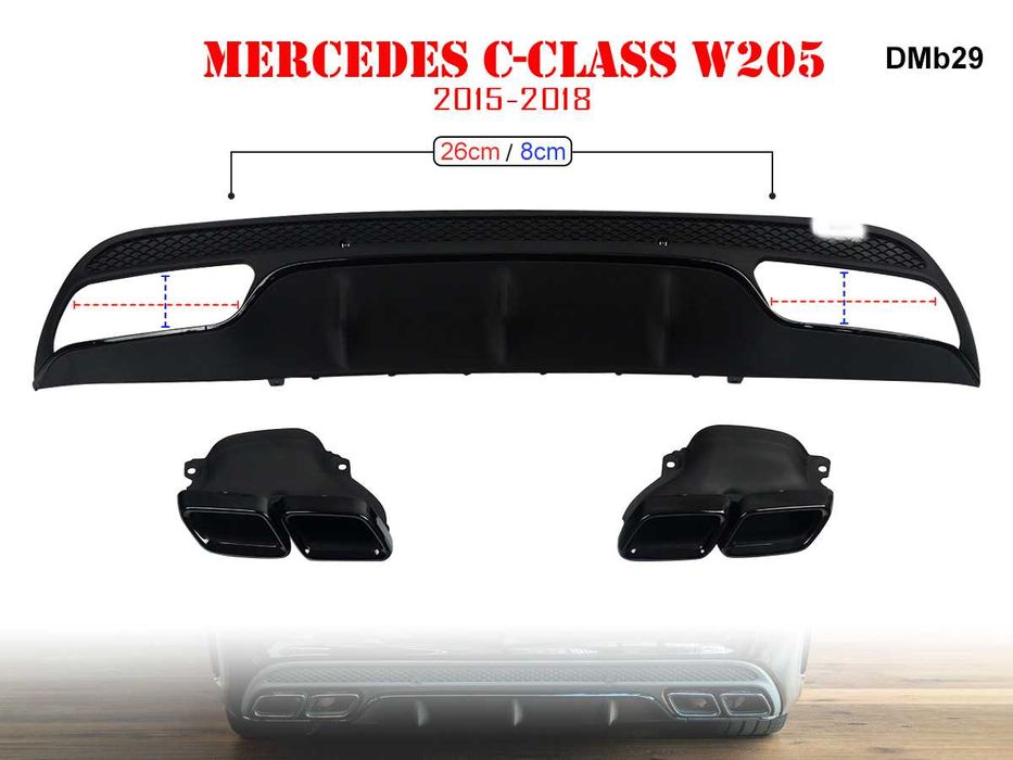 Difuzor bara spate AMG 63 pentru Mercedes C W205