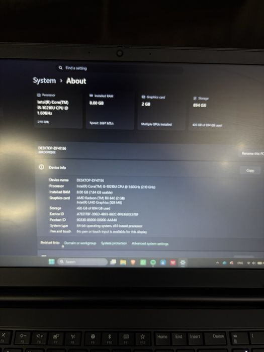 Lenovo ThinkPad E15 i5-10210U / 8GB RAM / 1TB SSD / RX 640 / Win 11 Pro