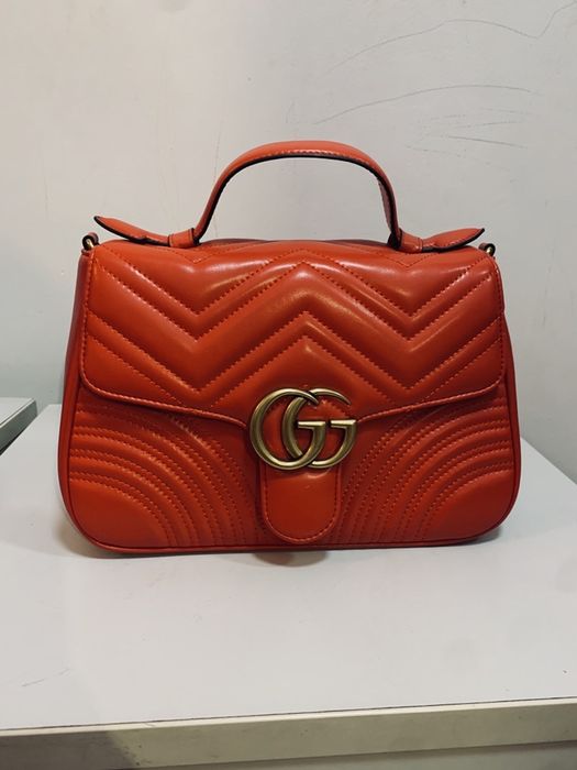 Красная кожаная сумка GUCCI