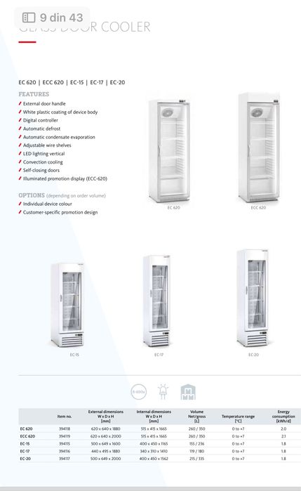 Vitrina verticala refrigerare / 62 cm / NOU / AHT