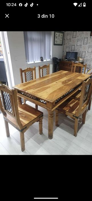 Set masa +scaune lemn masiv