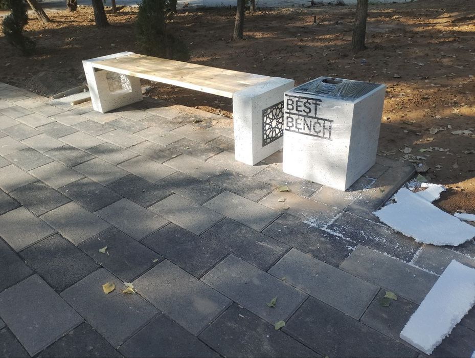 Бетоны мраморны скамейка