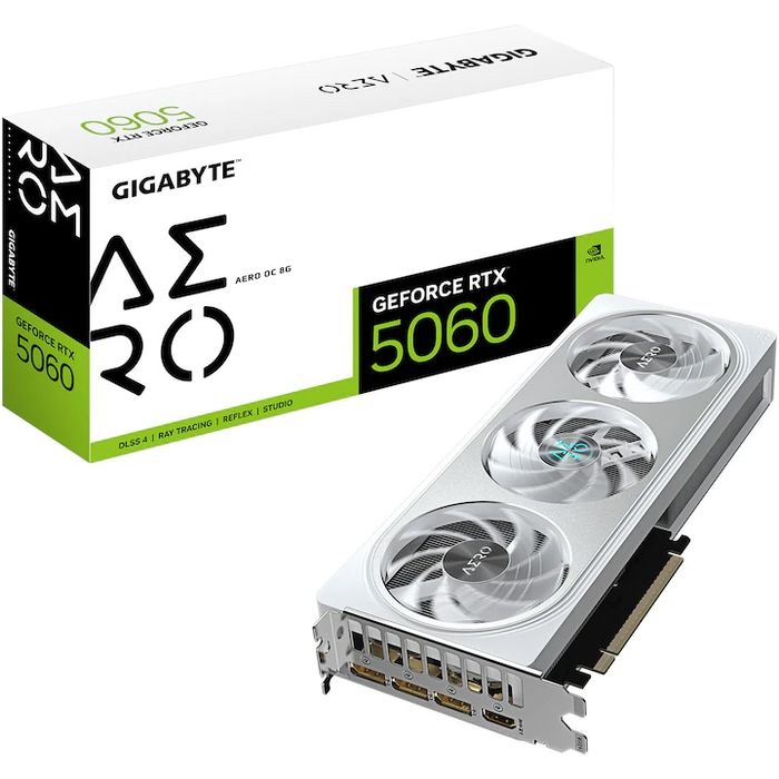 Видеокарта Gigabyte GeForce RTX 5060 AERO OC 8G, GDDR7, White