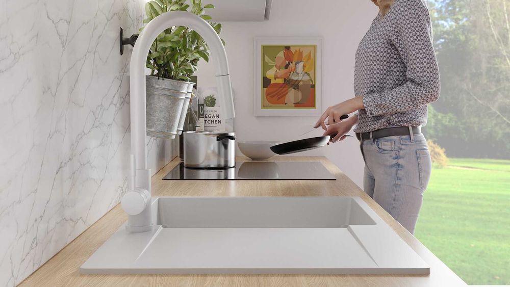 Кухненска Мивка от гранит модел Сан Франциско Smart 780 x 500 mm - беж