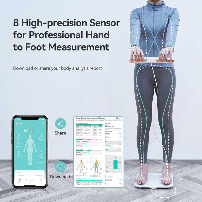 Cantar corporal inteligent Fitdays cu analiza completa a corpului