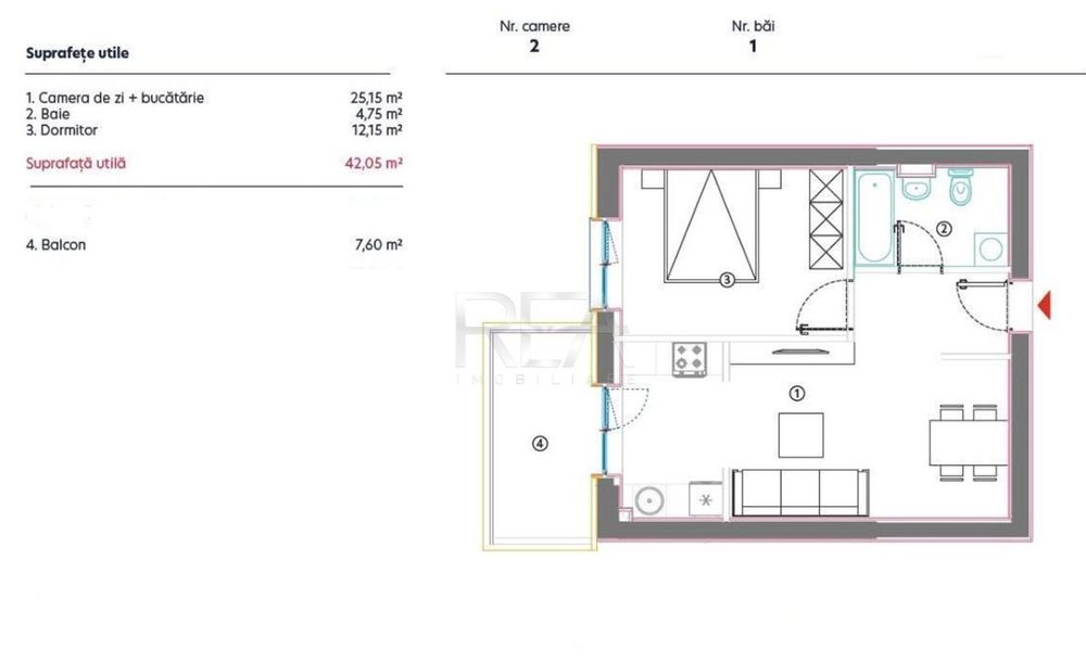 2 camere Theodor Pallady, centrala, et. 5, an 2026, metrou, 49 mp