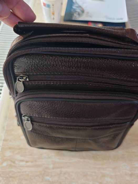 Borseta piele naturală maro