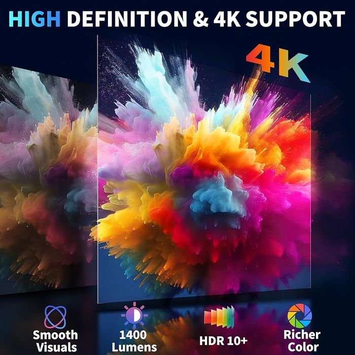 COOLID C2 Мини проектор 4K 1080P//WiFi 6/Bluetooth 5.4/HDMI/лаптоп