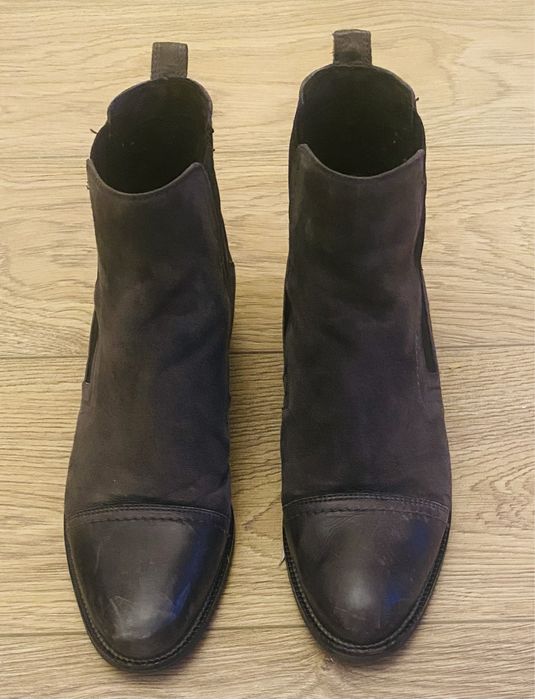 Botine piele intorsa,marime 40