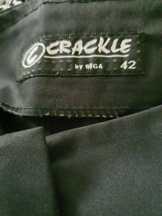 Pantaloni negri de fas cu buzunare frontale