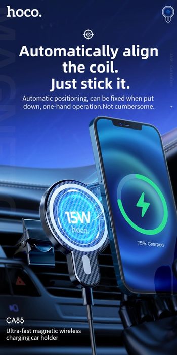 Hoco CA85 Магнитный Авто Держатель MagSafe 15W For iPhone 14 & 15