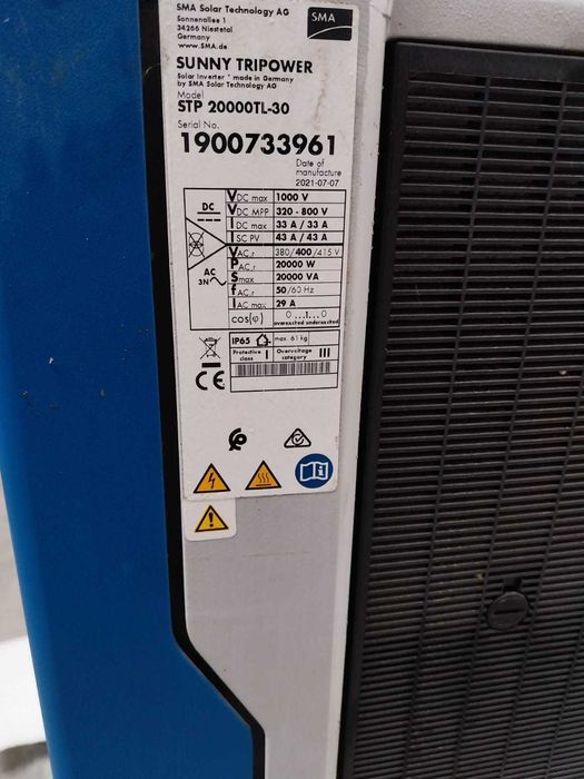 Invertor trifazic SMA SUNNY TRIPOWER STP 20000TL-30 20kw + homemanager