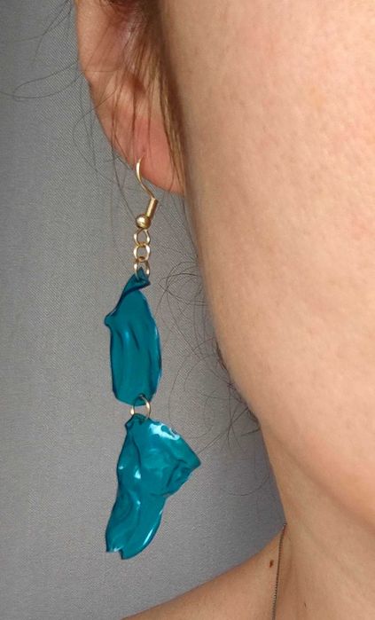 Ръчно изработени еко обеци от рециклирана пластмаса – Уникален дизайн