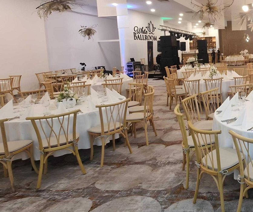 Scaune lemn GARDENIA evenimente, hambar pernuță inclusă