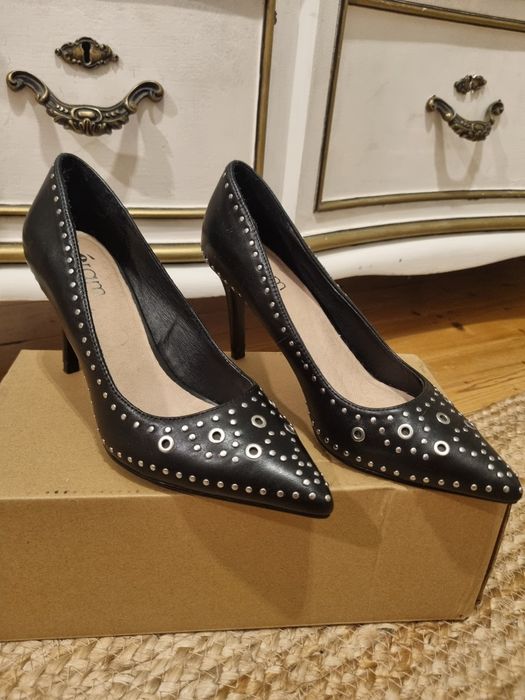 Pantofi stilleto cu tinte-piele naturala