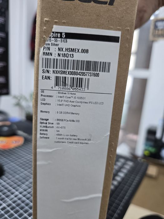 Laptop Acer 515-55 I5 1035G1 | 8GB DDR4 | SSD m.2 512GB | Full HD