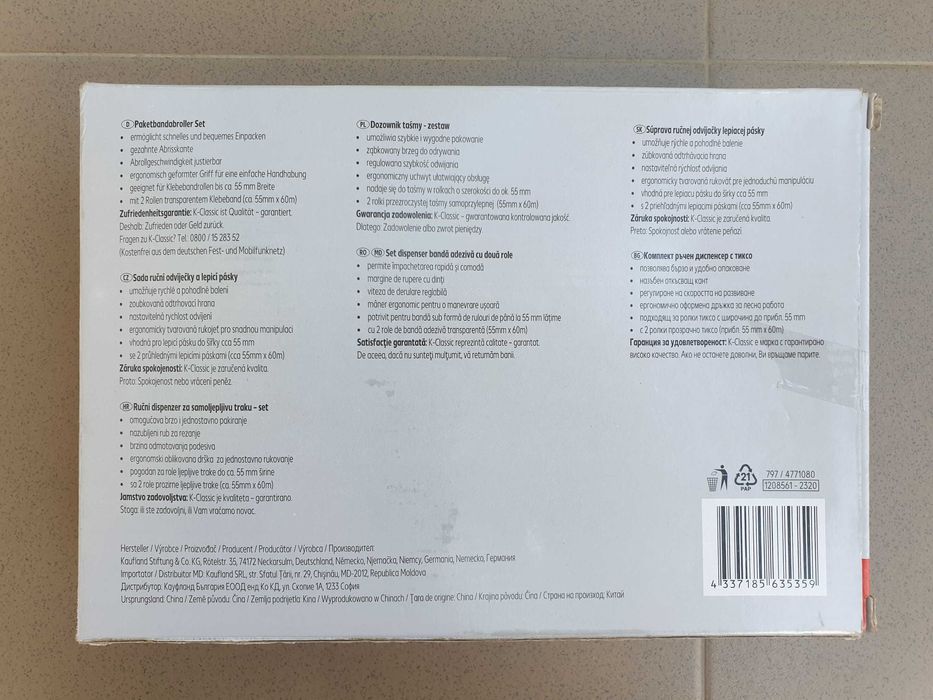 Dispenser manual scoci, aplicator banda adeziva + 2 role scotch