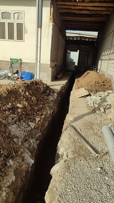 Kanalizatsiya qazish Transheya qazish Траншея