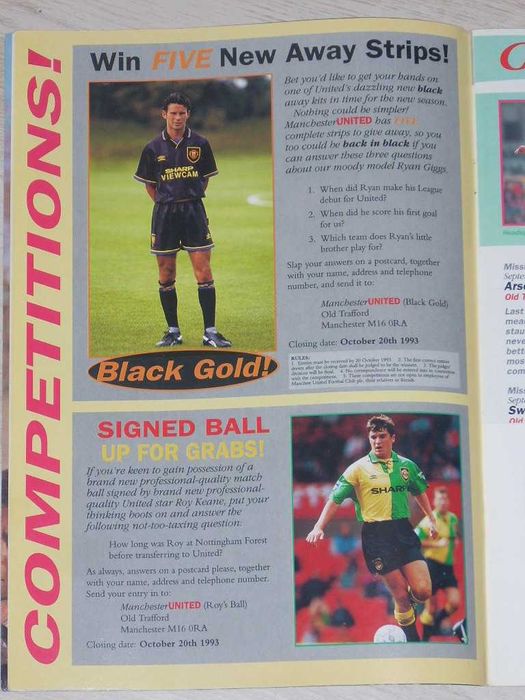 МАНЧЕСТЪР ЮНАЙТЕД официални клубни списания от 1993 и 1994 г. Пол Инс