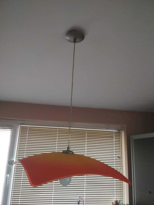 Лампион пендел абажур  лампа осветително тяло оранжево жълт