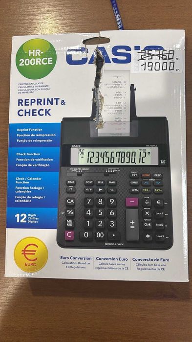 Калькулятор печатающий CASIO HR-200RCE-W-EC