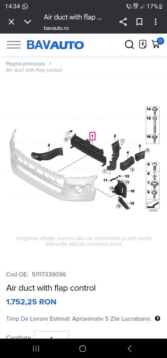 Grila activa clapete deflector aer Mini F55 F56 5111 7339096