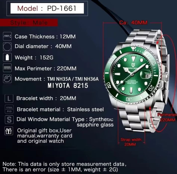 Pagani design PD1661,Rolex Submariner хомаж, японски механизъм