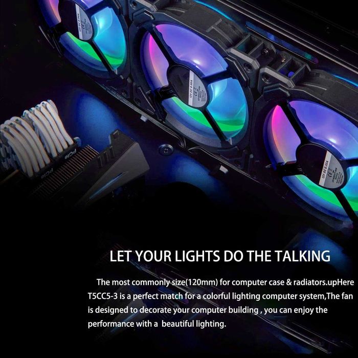 upHere Вентилатори за компютърно охлаждане, 3 броя