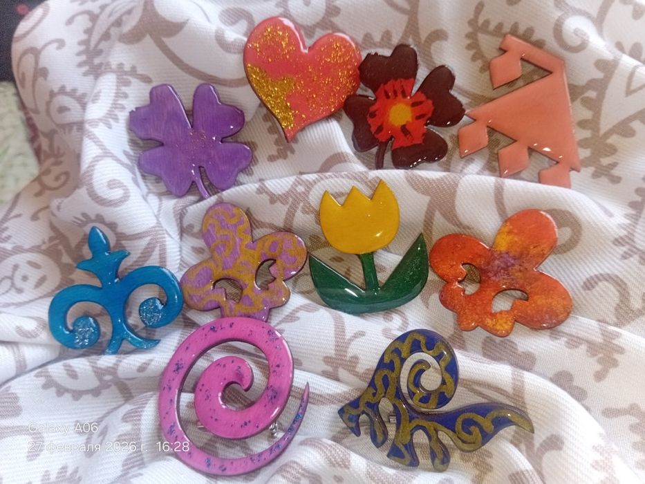 Этно брошь ручная работа