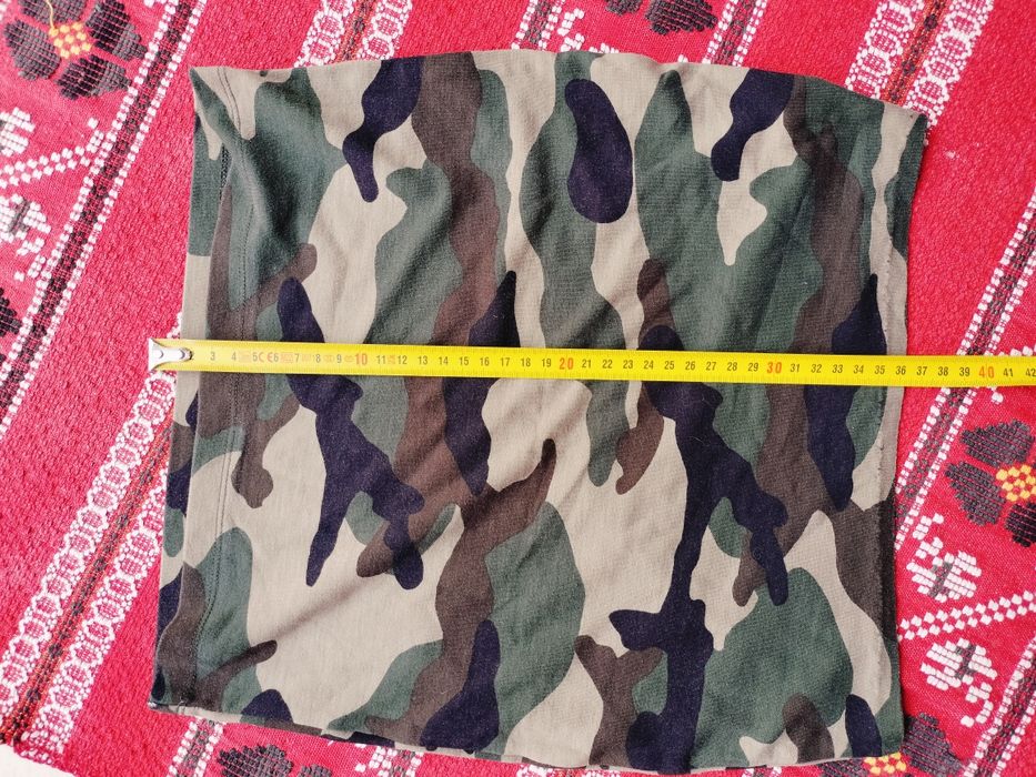 Fustă mini tub de damă – Imprimeu militar / camuflaj, Mărimea XS