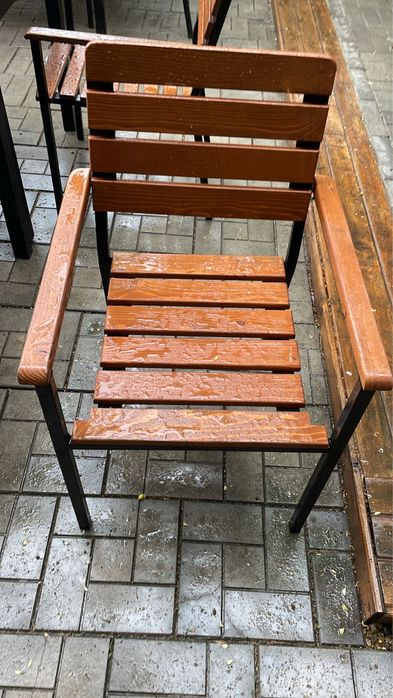 Scaune terasa exterioara, foarte robuste 6 buc. + 4 mese patrate