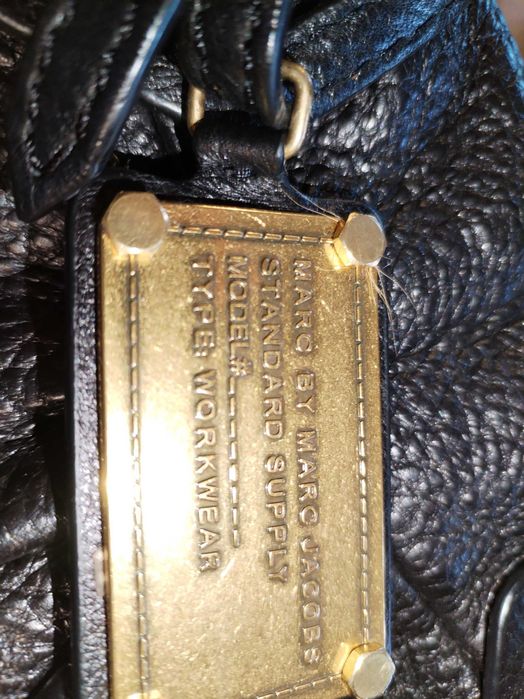 Poseta, geanta MARK JAKOBS din piele naturala neagra cu fermoar auriu