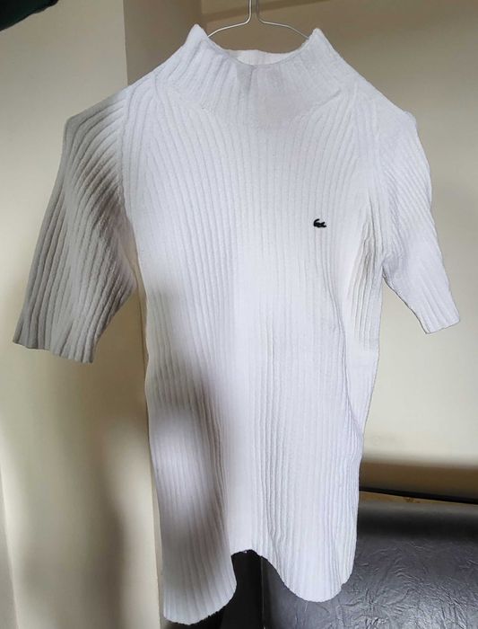 Pulover alb maleta Lacoste original