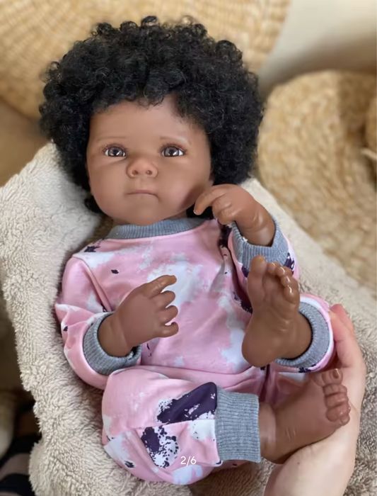 Реборн Кукла-Бебе с тъмна кожа (мулатче) 45 см от Силикон
