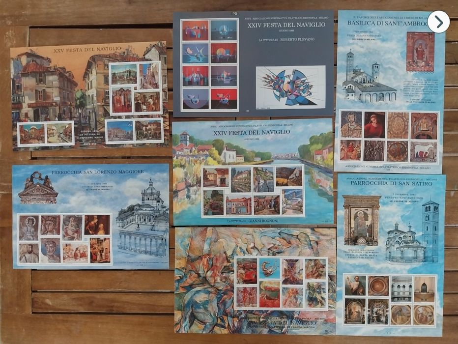 Din MILANO - Planșe filatelice oficiale în 3 albume premium