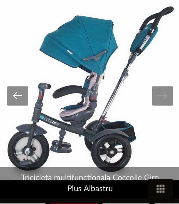 Tricicleta multifunctionala Coccolle Giro Plus Albastru