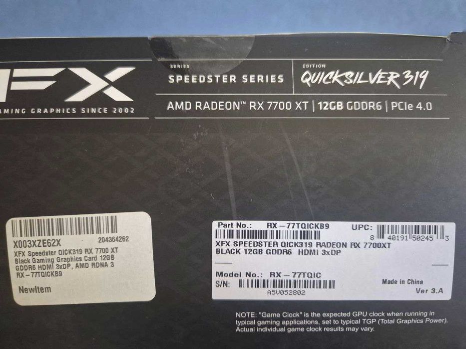 Продам видеокарту AMD 7700XT 12Gb