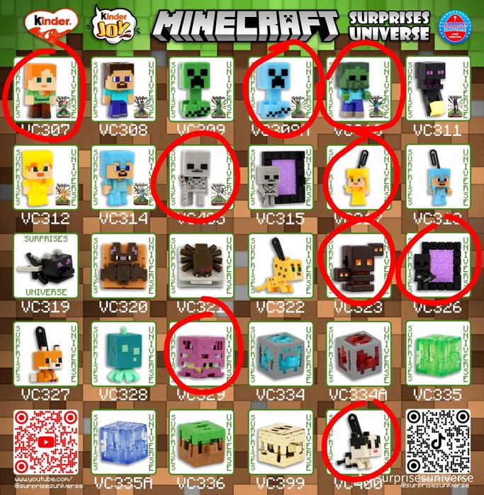 Vând / dau la schimb figurine Minecraft/Stranger Things Kinder Joy