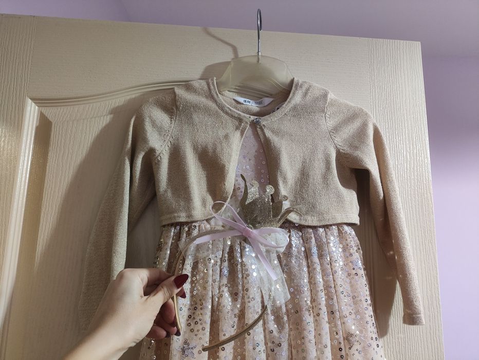 Детска рокля бяла празнична