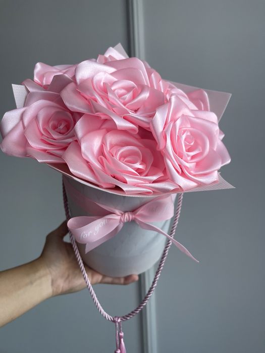 Вечный букет роз из лент