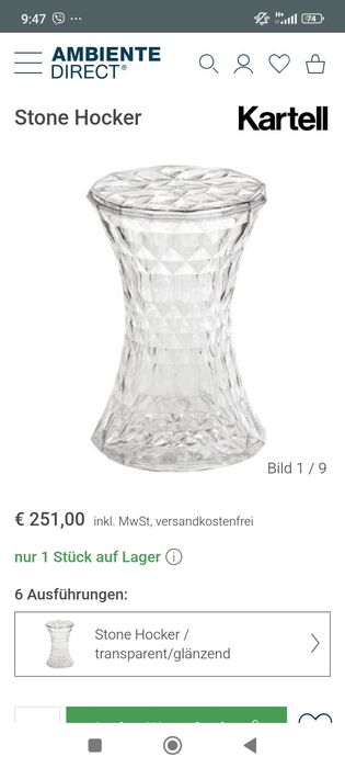 Стол Stone Kartell кристал
