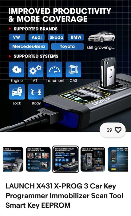 LAUNCH X431 X-PROG 3 Car Key Programmer Immobilizer