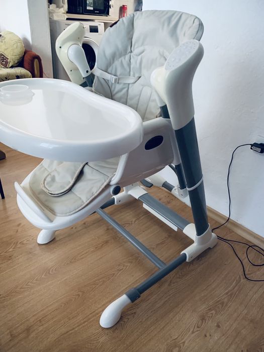 Масивен стол за хранене и люлка 2 в 1