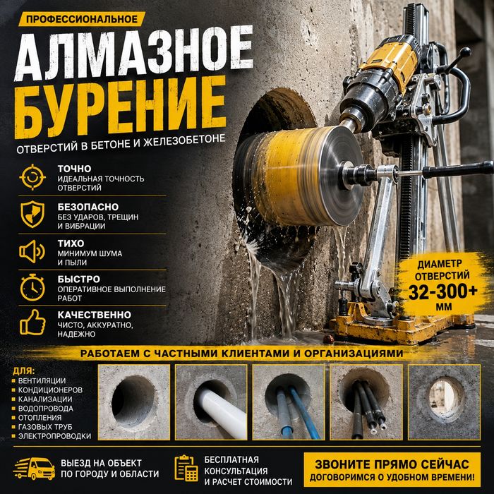 Алмазное бурение (сухое)
