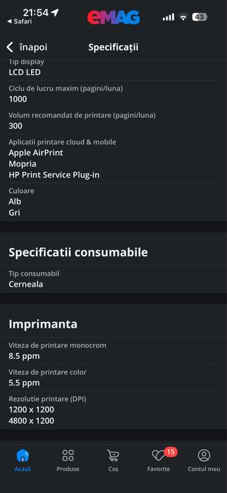 Imprimanta HP deskjet 4120e
