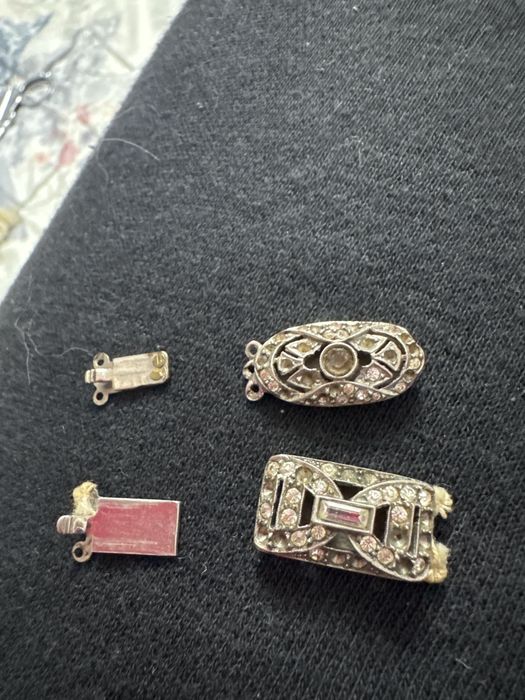 Set doua inchizatori vechi Art Deco din argint 835 dinEuropa 1920-1940