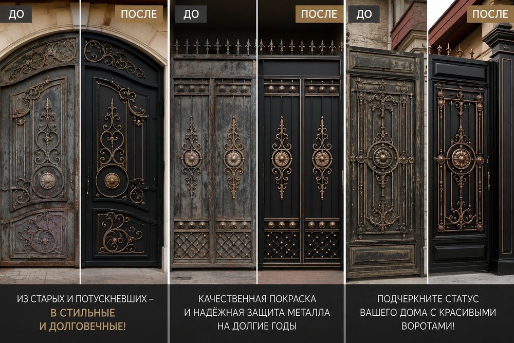 Покраска ворот и металла-Ташкент | Реставрация, бронза, патина"
